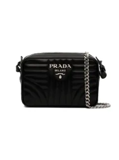 prada diagramme crossbody bag leather black