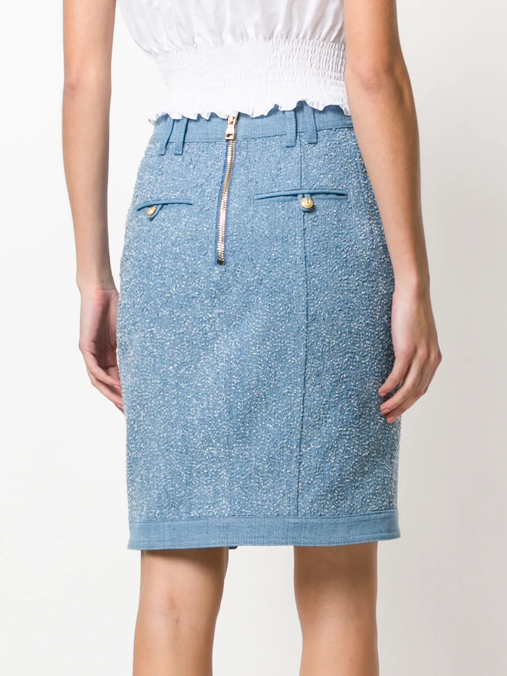 Balmain rok versierddruk Blauw