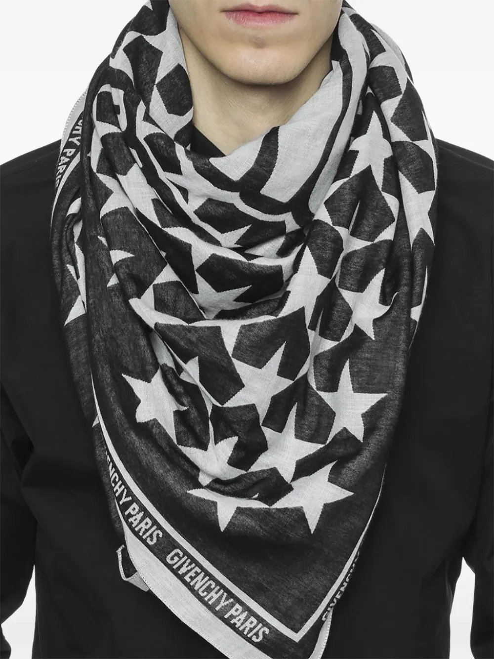  Givenchy Schal Mit Sterne Print   Schwarz 