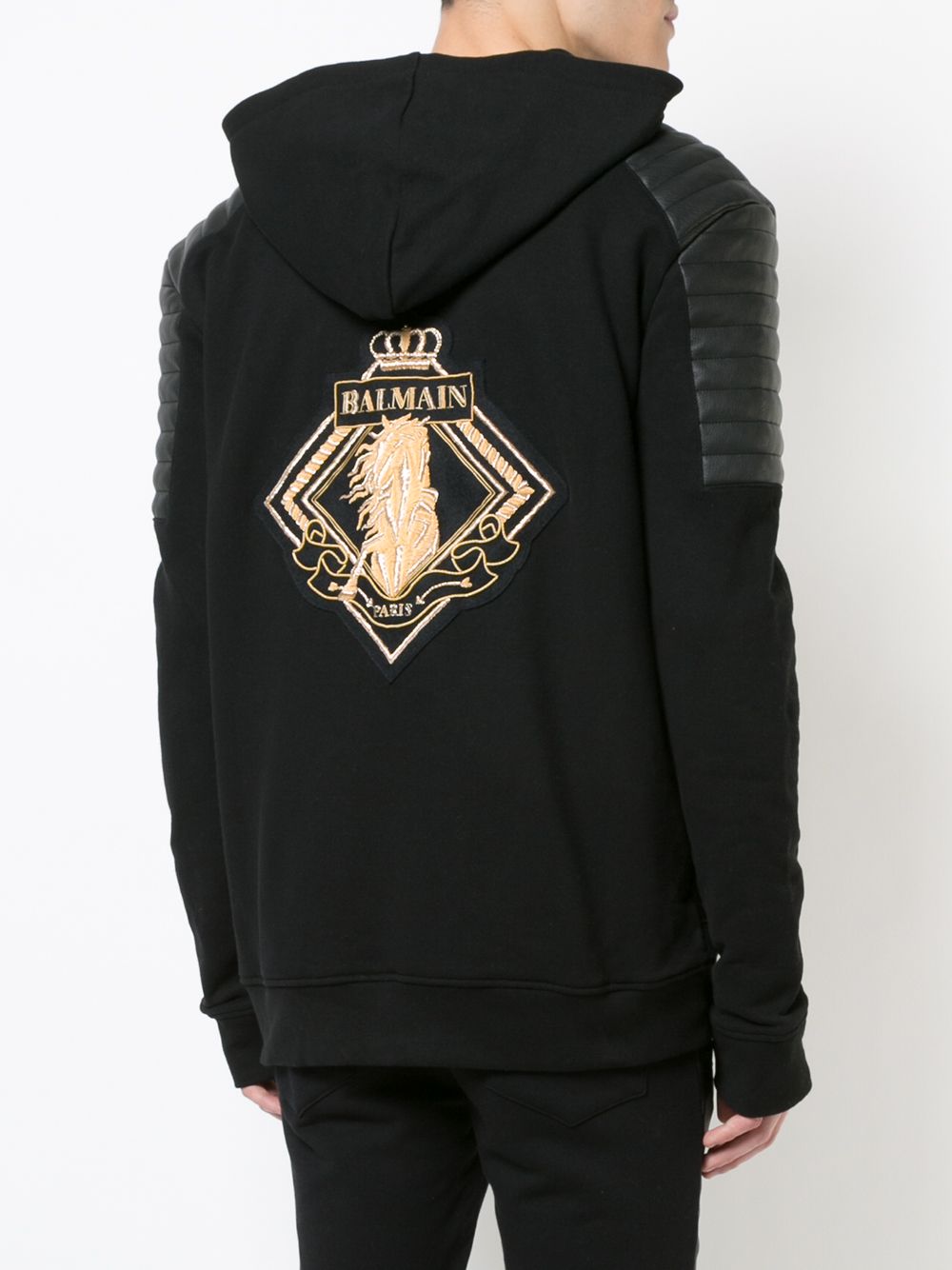 balmain biker hoodie