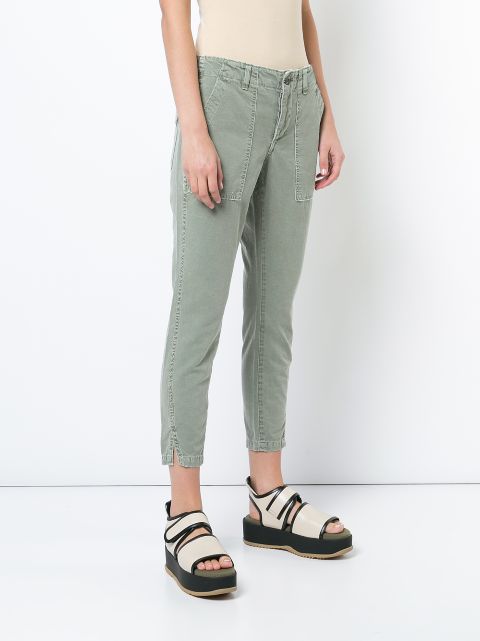 olive cropped pants