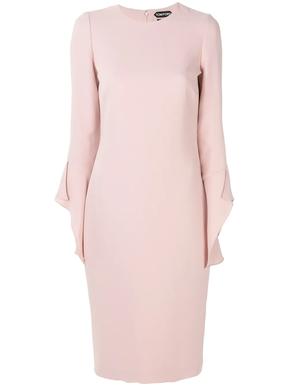 TOM FORD Seidenkleid mit gerüschten Ärmeln - Rosa