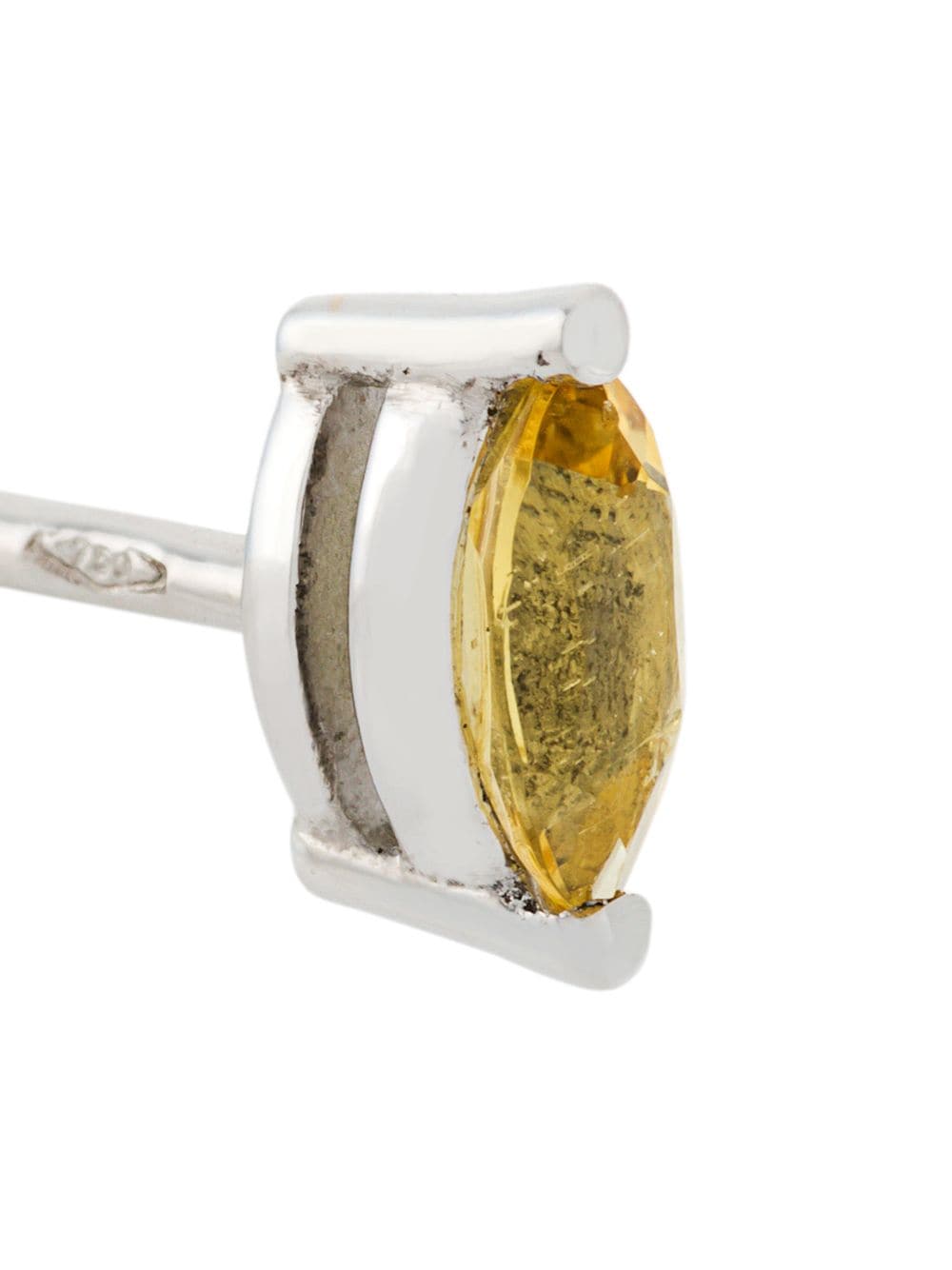 Shop Delfina Delettrez 18kt Gold Dots Solitaire Beryllium And Pearl Earring In Yellow