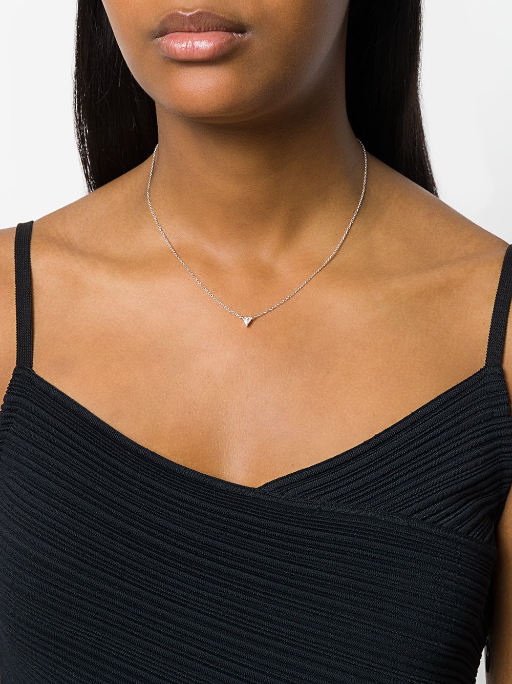 delfina delettrez dots solitaire diamond necklace - metallic