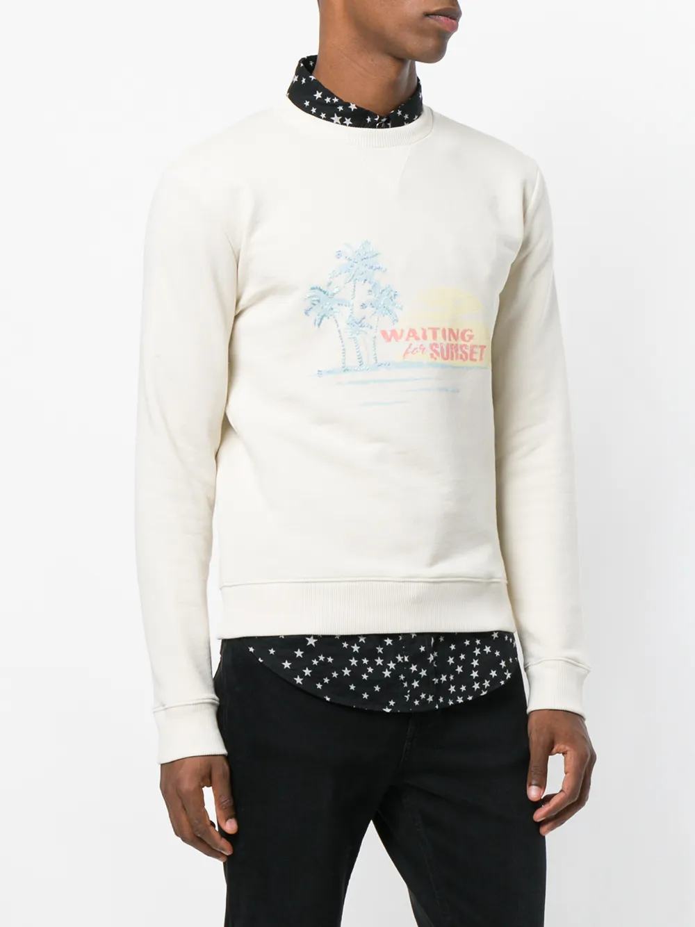 Saint Laurent Waiting For Sunset Embroidered Sweatshirt Farfetch