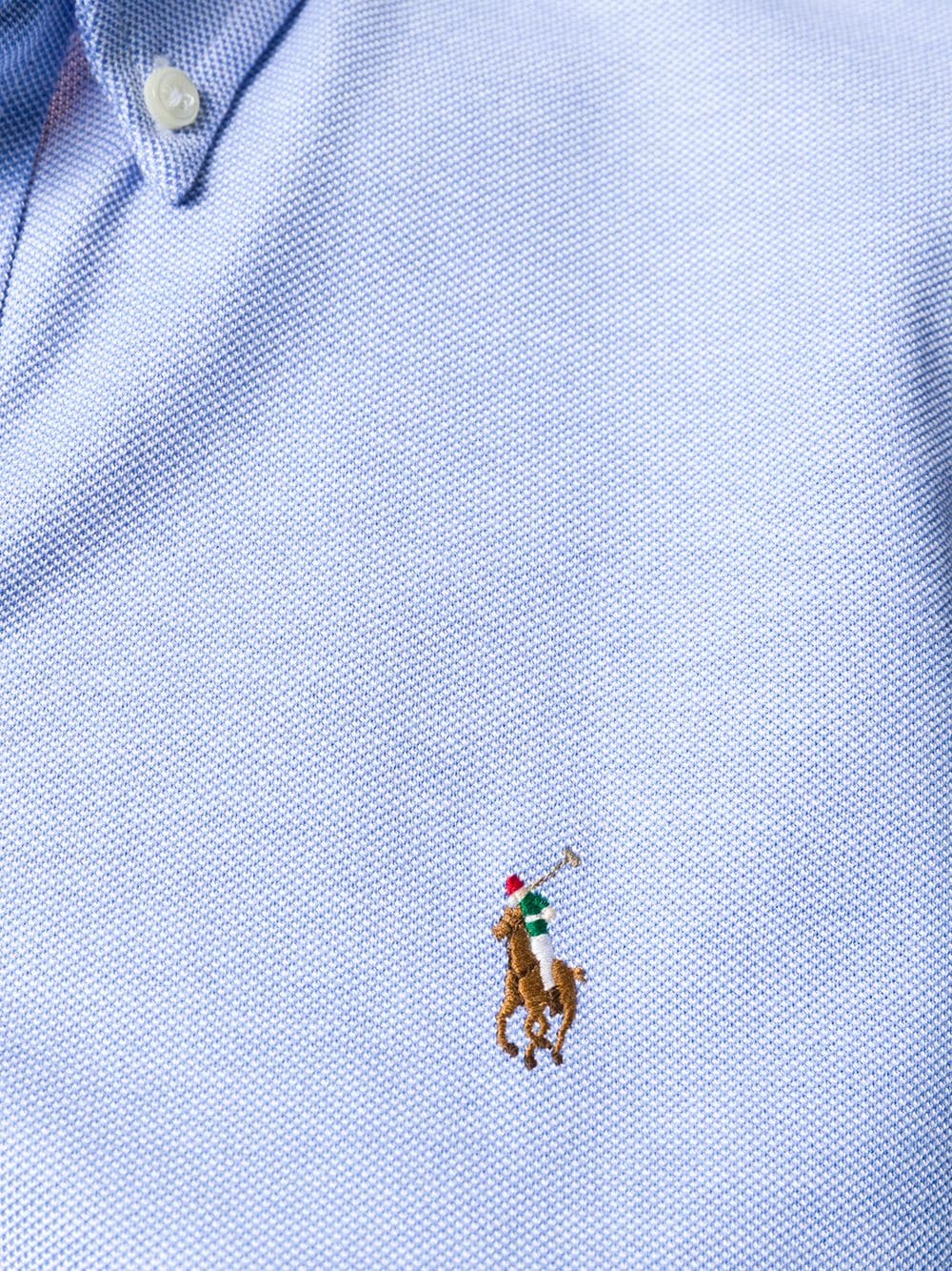 Shop Polo Ralph Lauren Slim Oxford Shirt In Blue