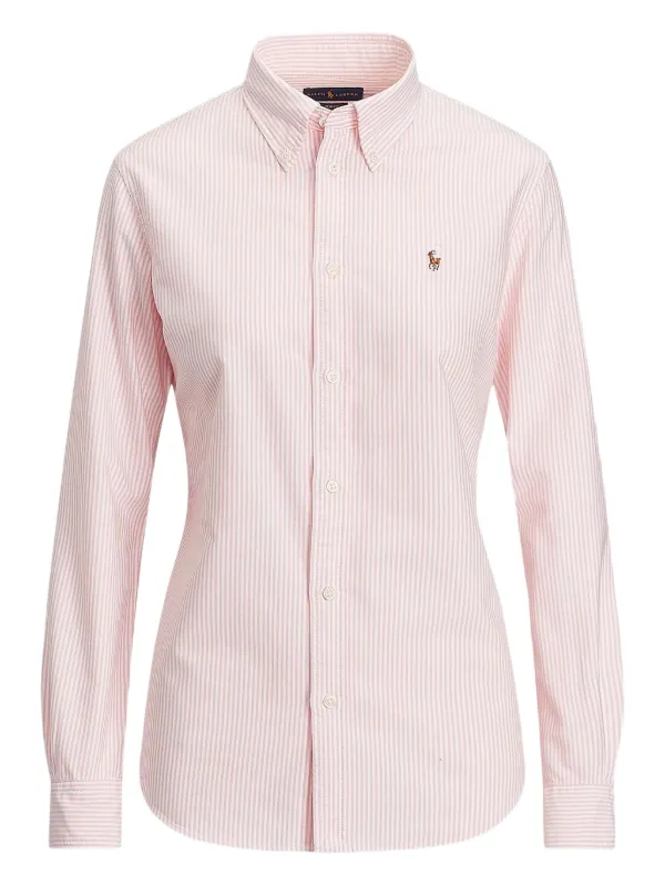 売れ筋商品|||ラルフローレン カットソー トップス レディース Women's Slim-Fit Striped Oxford Shirt Bath Pink Classic Fit Striped Oxford Shirt | Ralph Lauren