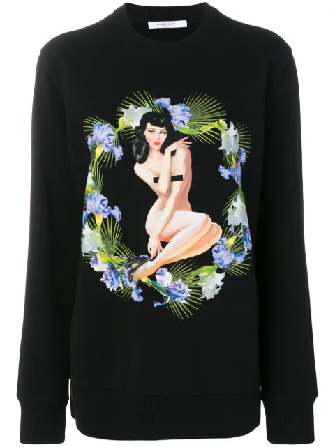 Givenchy pin-up Birds of Paradise print sweatshirt