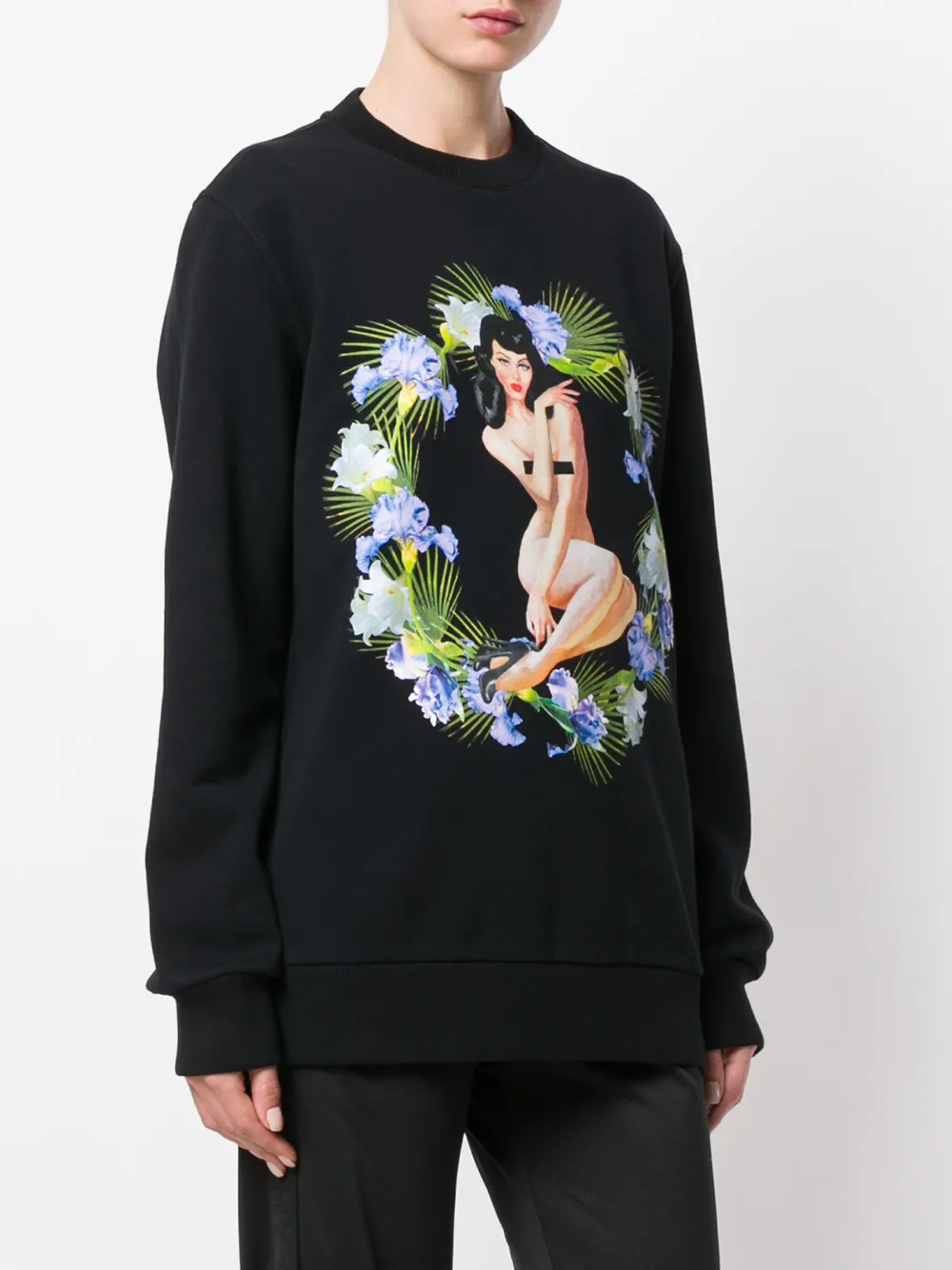 Givenchy pin-up Birds of Paradise print sweatshirt Zwart