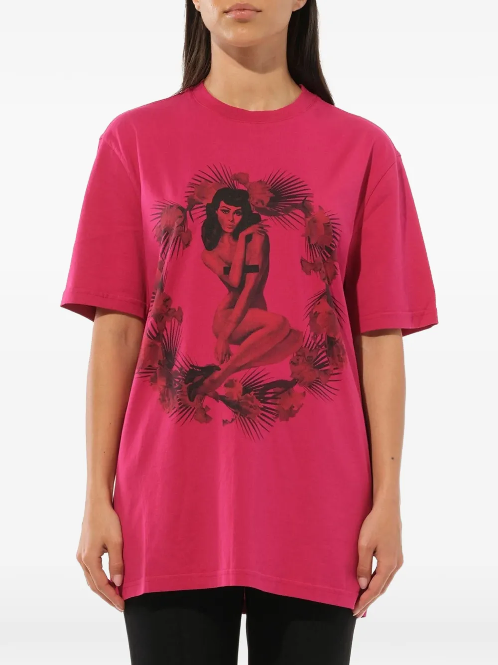 Givenchy T-shirt con stampa pin-up - Rosa