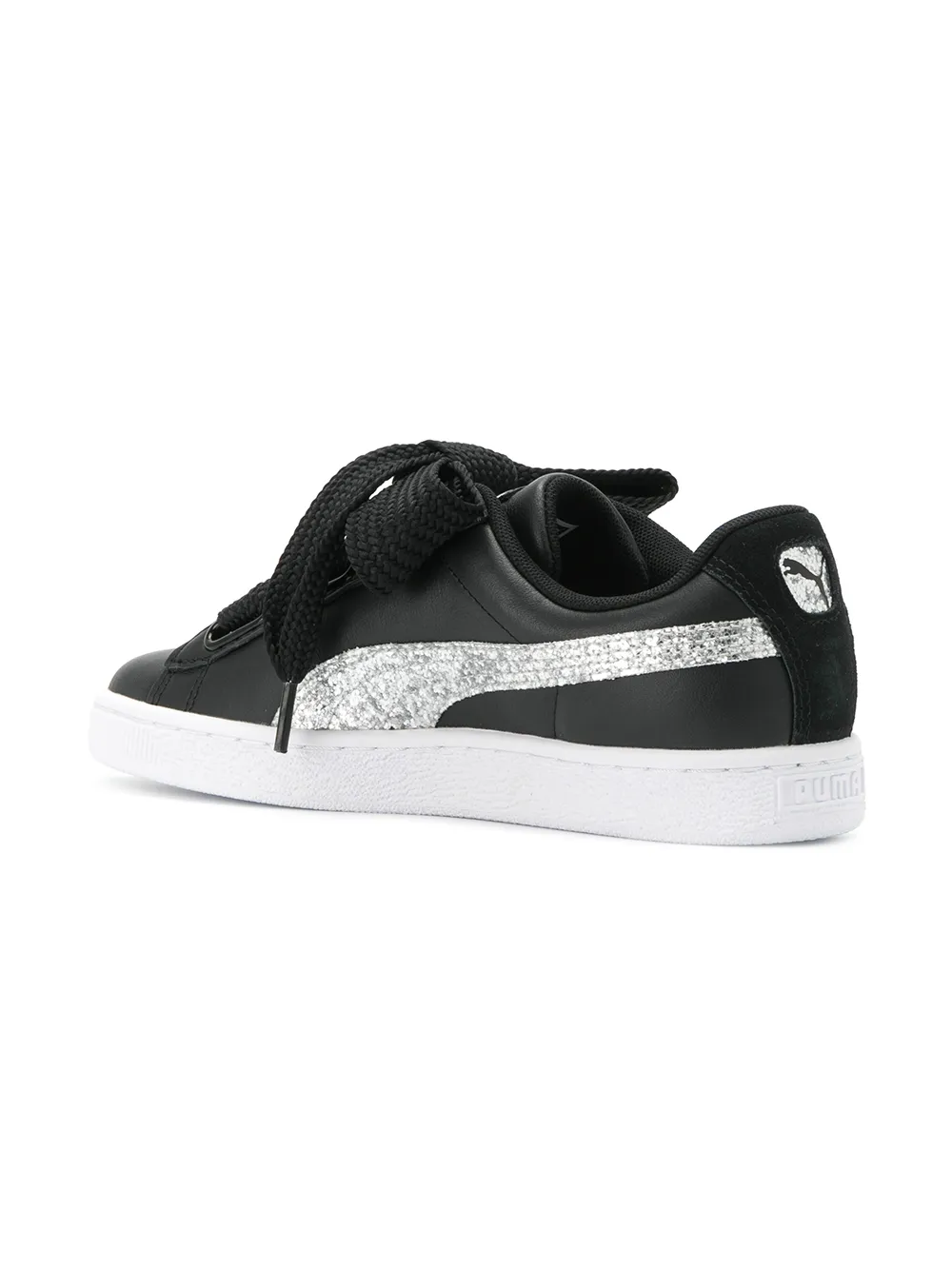 puma basket heart negro