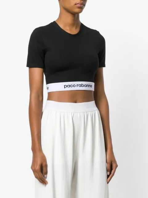 paco rabanne logo crop top