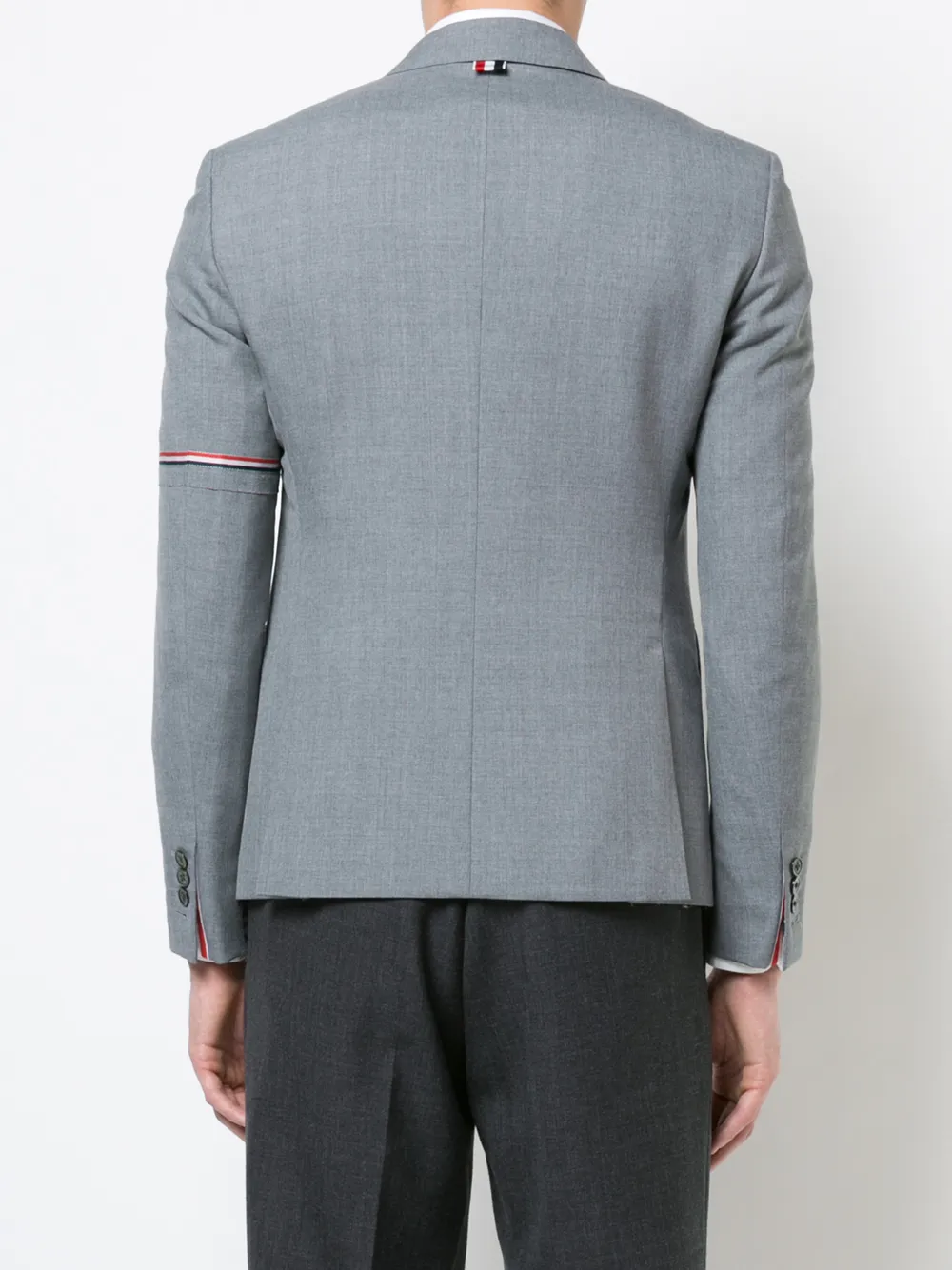 Shop Thom Browne Rwb Selvedge Armband Sport Coat In Grey