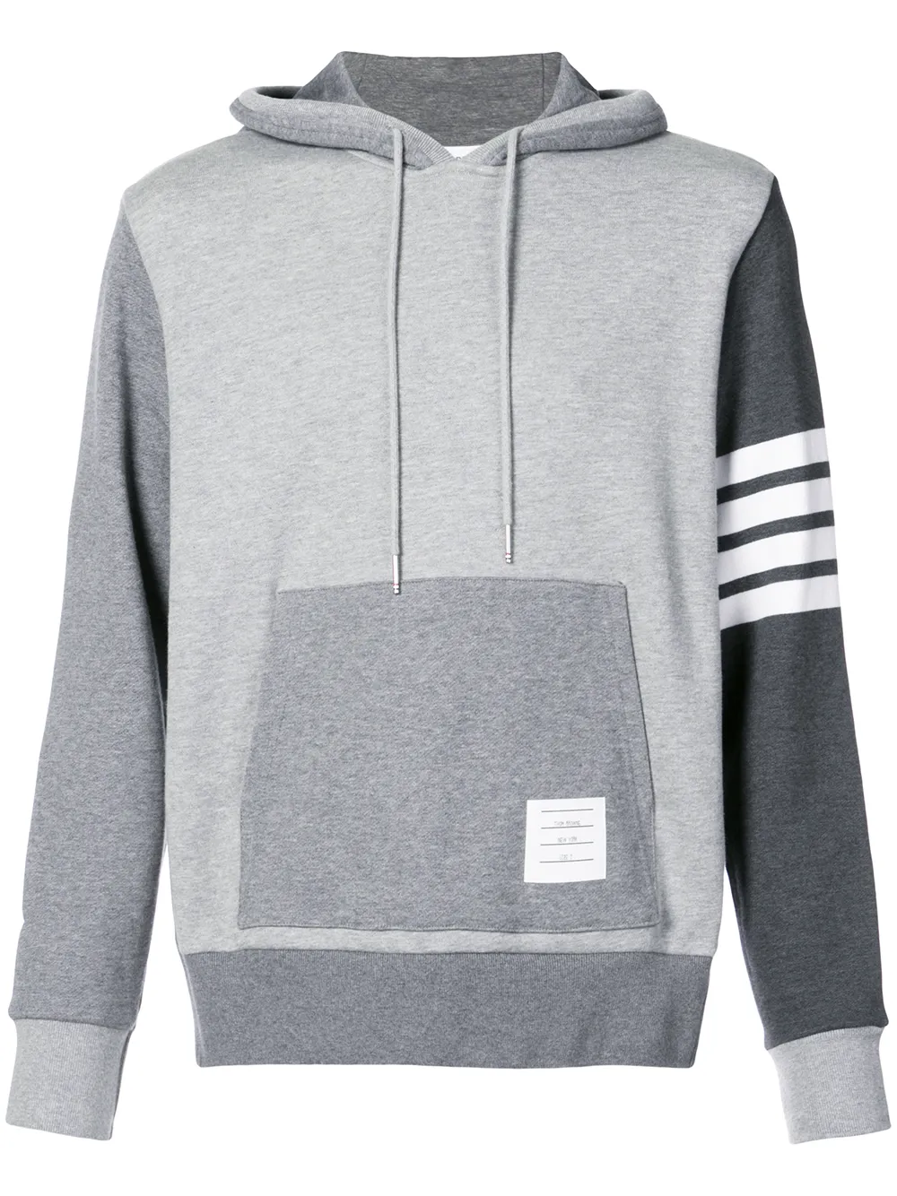 

Thom Browne 4-Bar Tonal Fun-Mix Hoodie - Gris