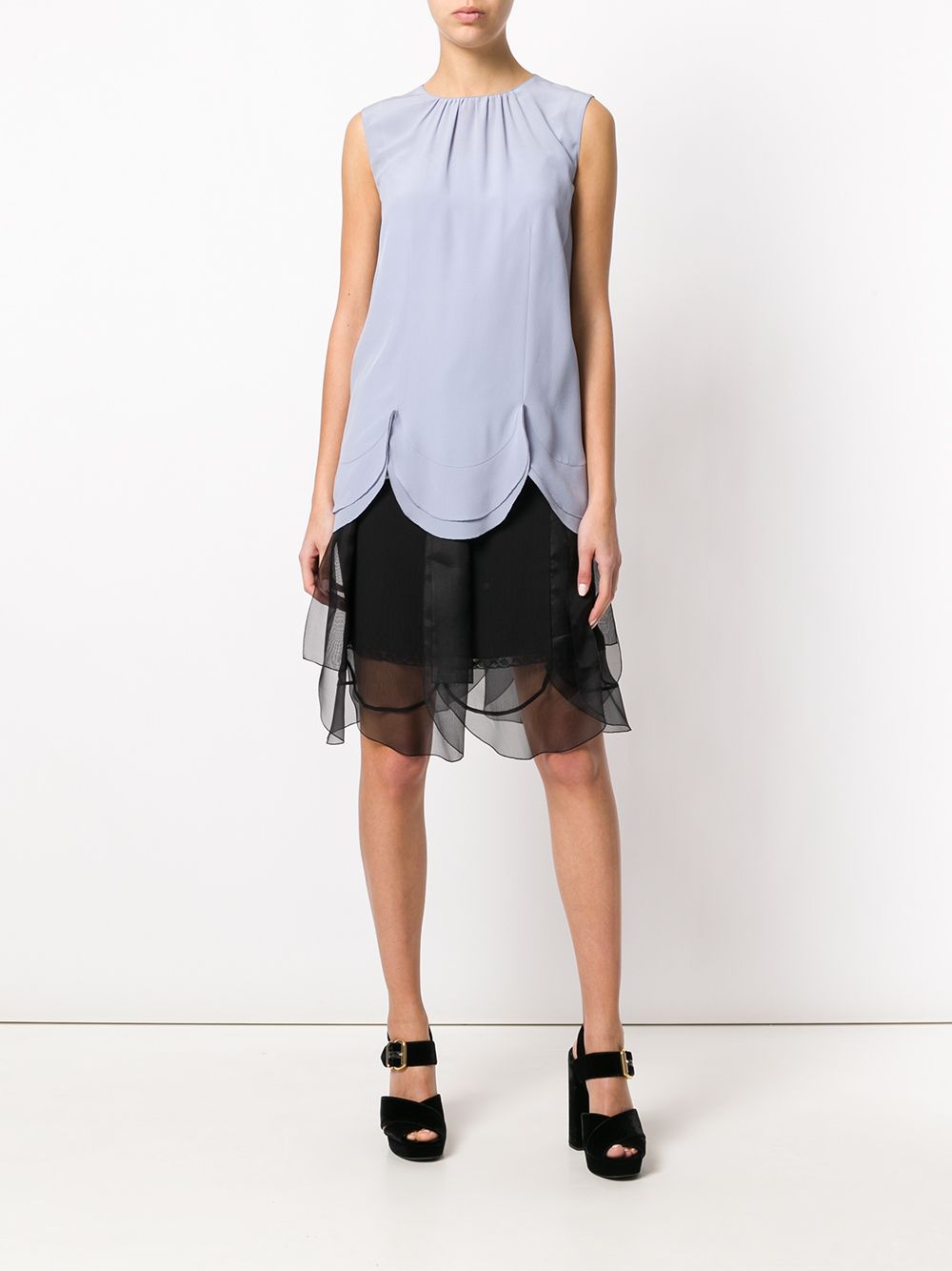 фото Prada блузка с зазубренным подолом