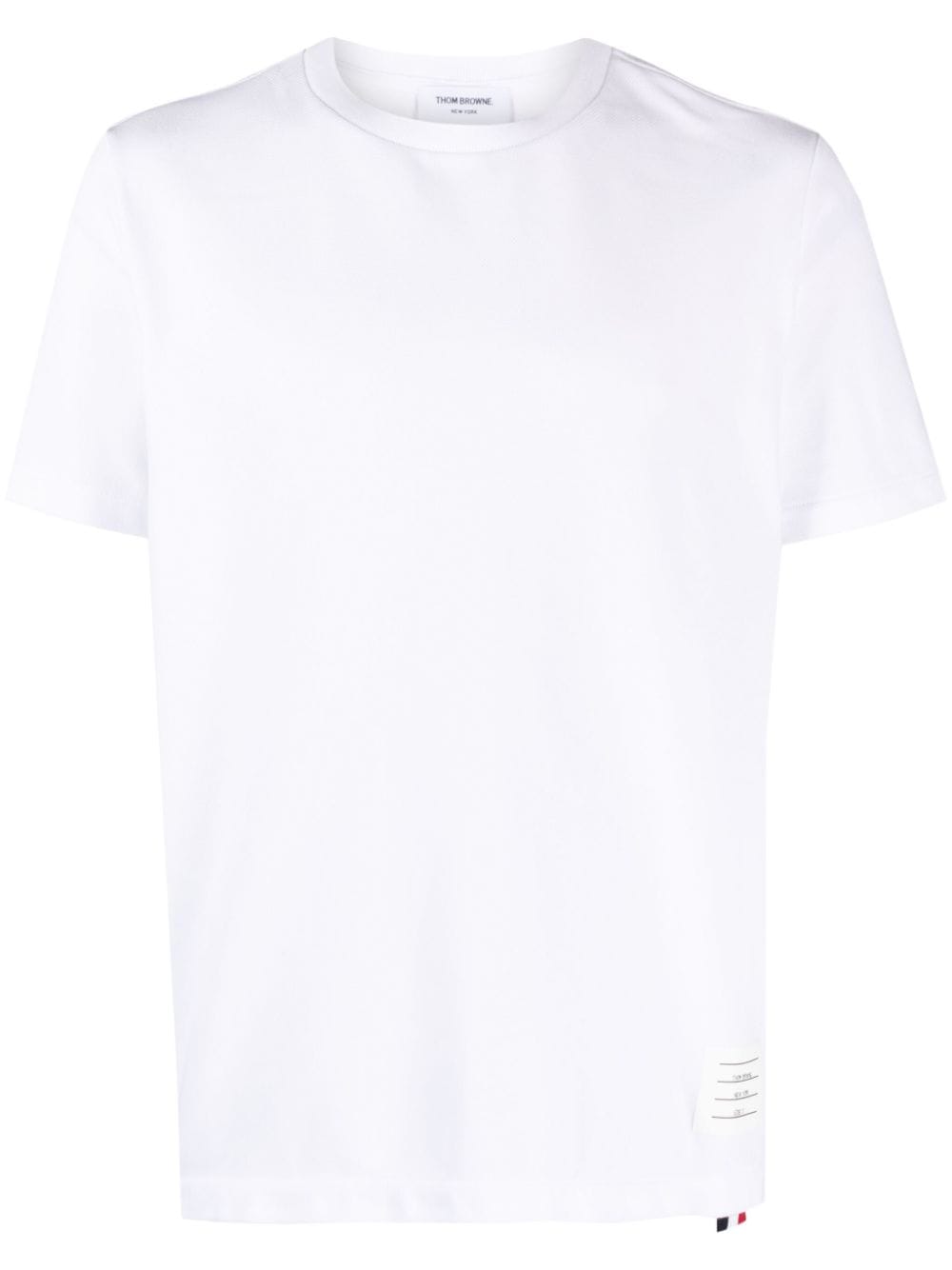 Shop Thom Browne Rwb-stripe Piqué T-shirt In White