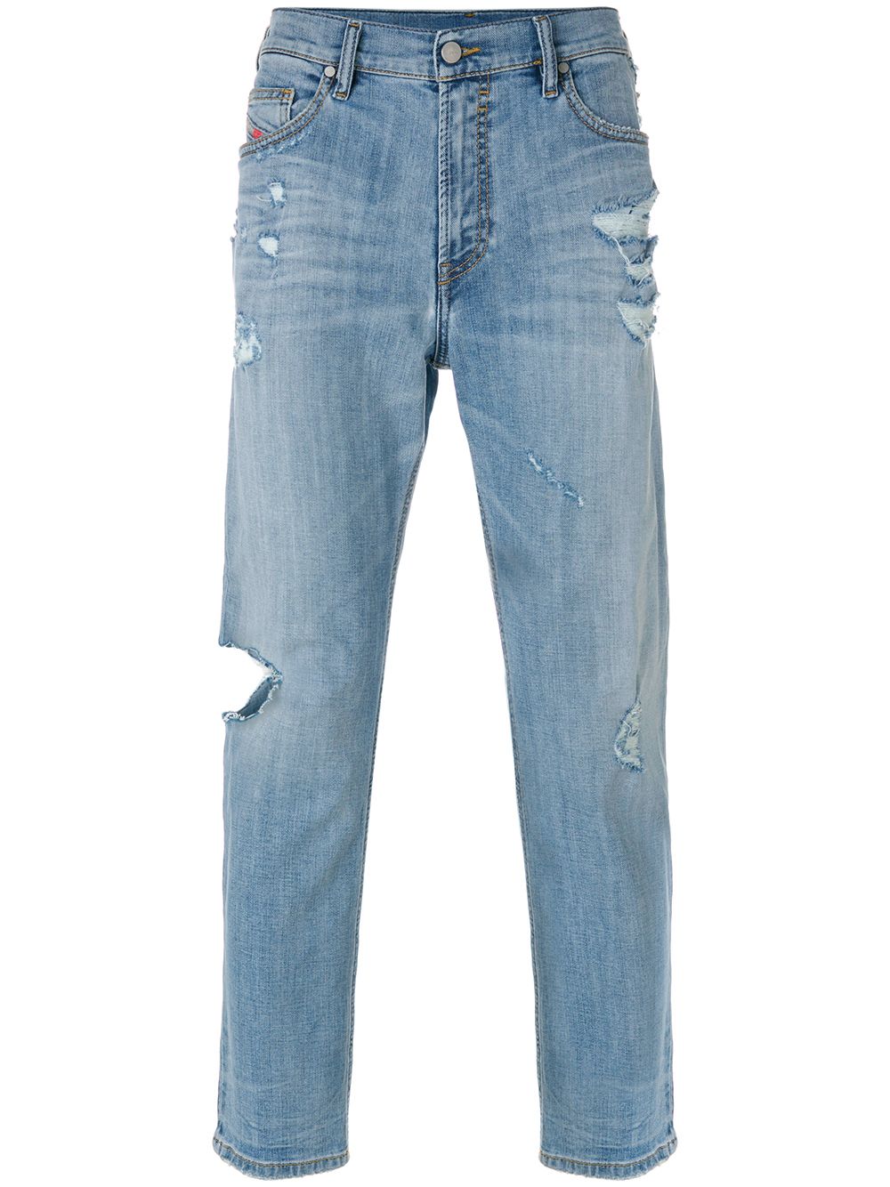 фото Diesel джинсы прямого кроя с потертой отделкой