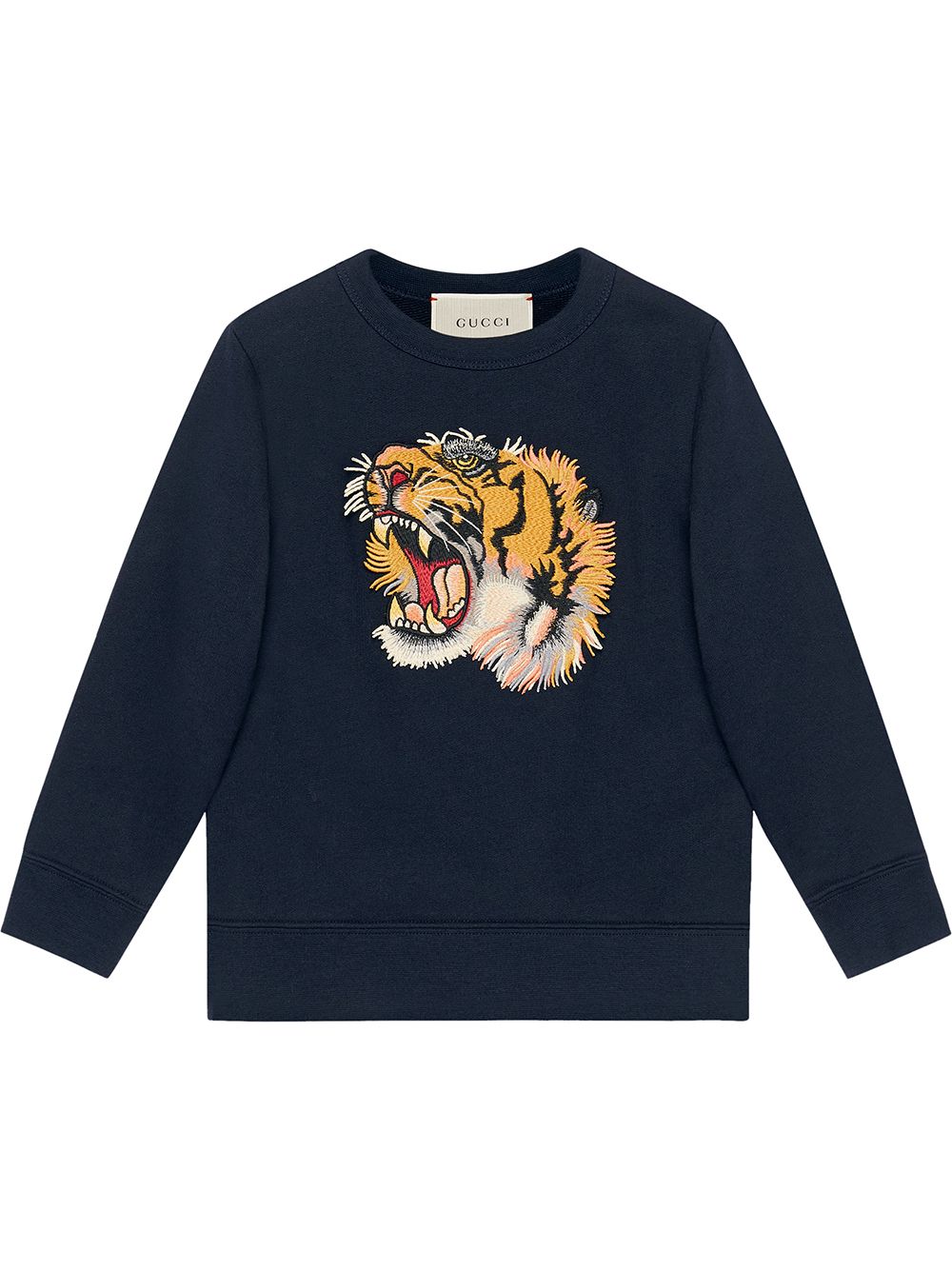 фото Gucci kids топ с вышитой головой тигра