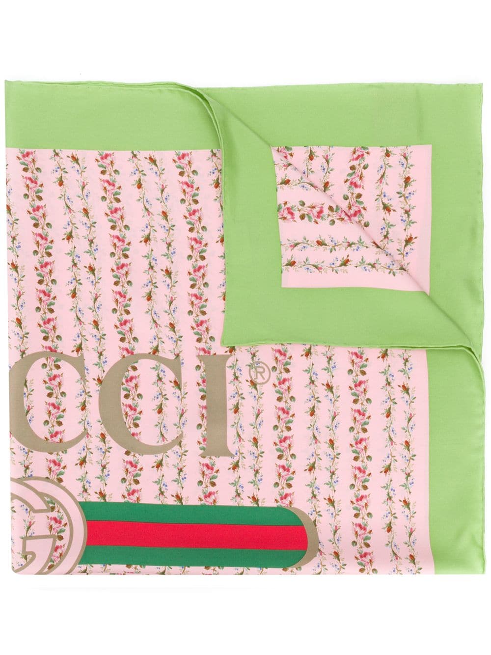 фото Gucci платок с принтом роз и логотипа