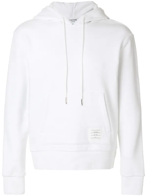 【THOM BROWNE】CENTER BACK STRIPE JERSEY SWEATSHIRT Thom Browne Center-Back Stripe Jersey Hoodie | White