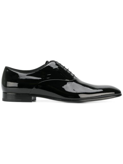 GIORGIO ARMANI VERNICE PATENT-LEATHER DERBY SHOES, BLACK | ModeSens