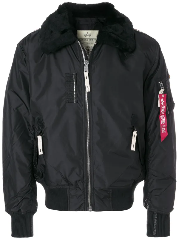 alpha industries fur collar bomber