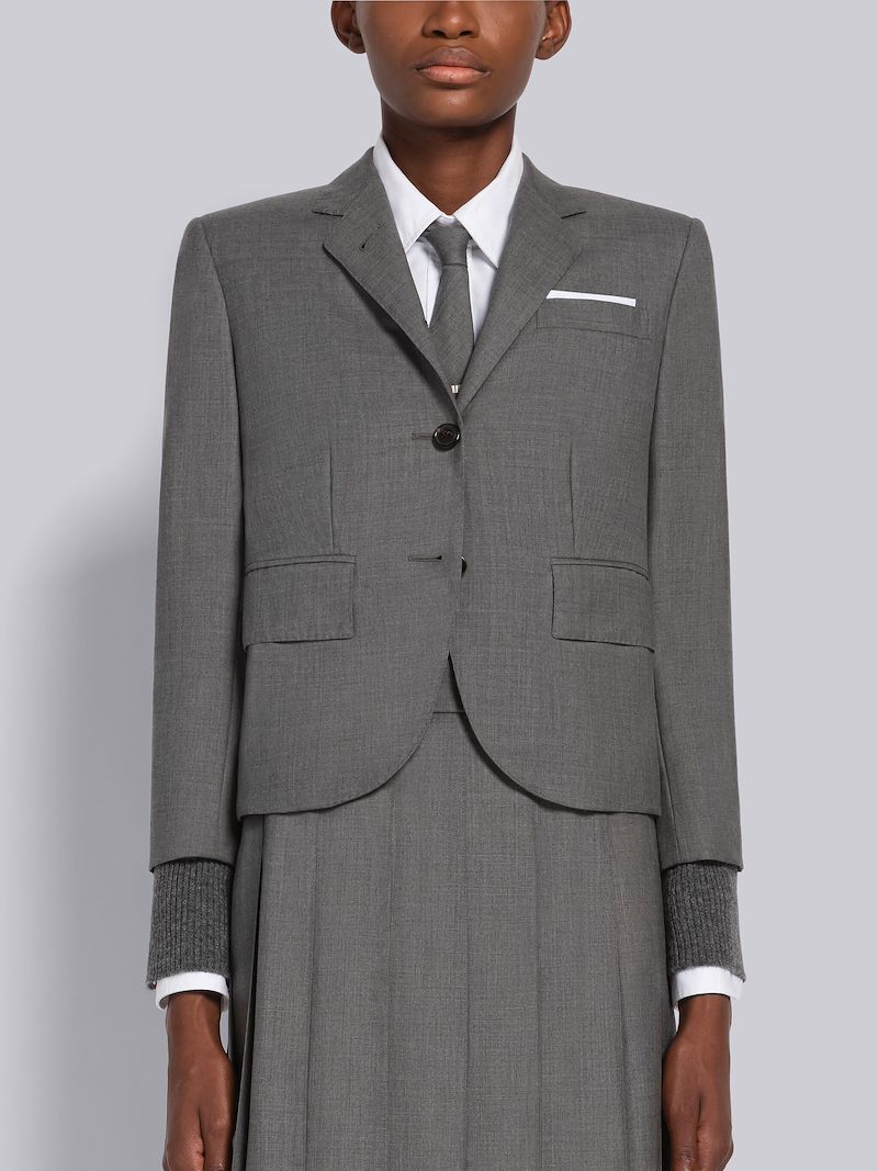 Medium Grey Super 120's Twill High Armhole Single Breasted Sport Coat | Thom Browne Official Medium Grey Super 120's Twill High Armhole Single Breasted Sport Coat | Thom Browne Official
