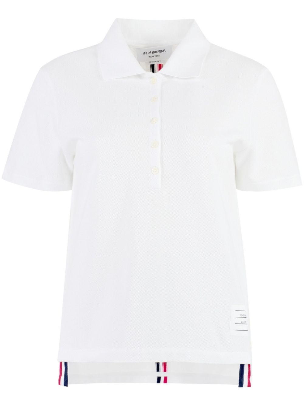 Thom Browne RWB-stripe polo shirt - White