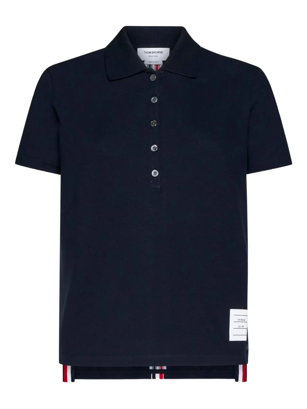 Thom Browne stripe-trim polo top | Blue | Image 1