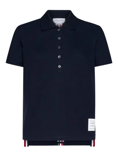 Thom Browne stripe-trim polo top