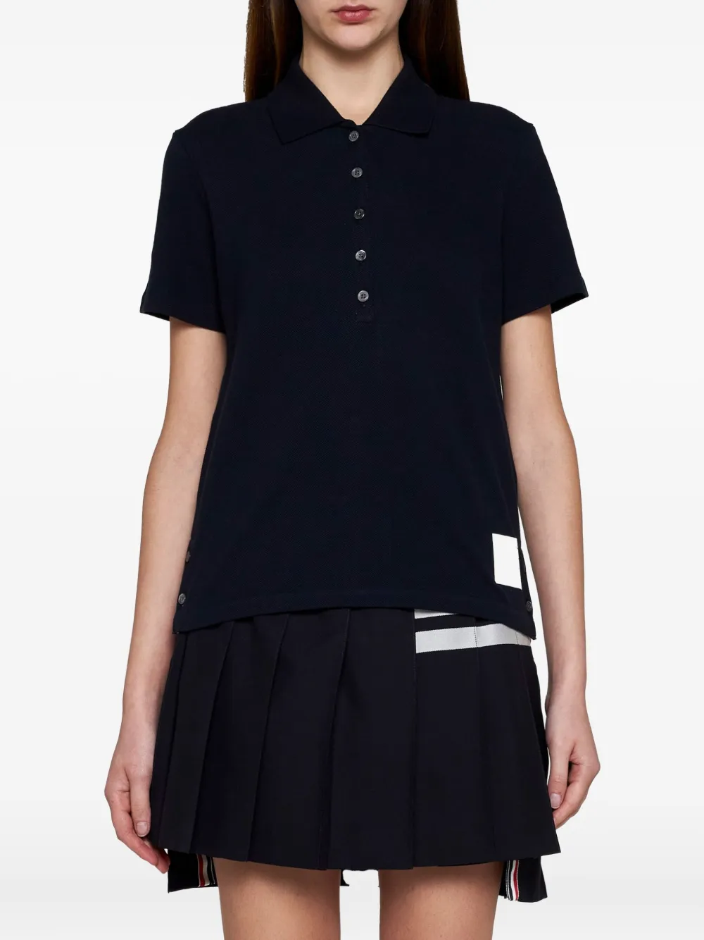 Thom Browne stripe-trim polo top | Polo Tops | Image 2