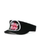 Miu Miu black logo denim visor