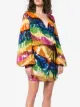 The Attico Striped Sequin Mini Dress