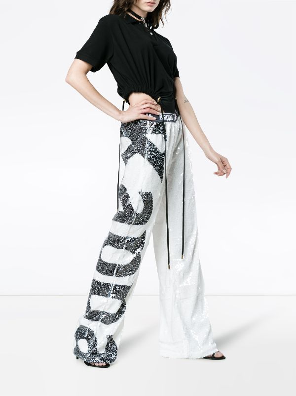 kappa sequin track pants