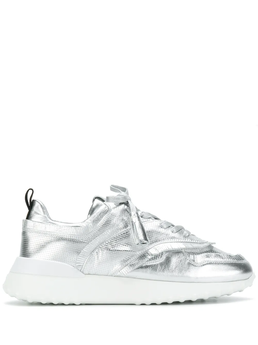 

Tod's fringed lace-up sneakers - Plateado