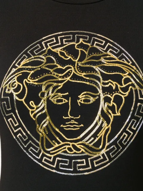 embellished medusa logo t shirt