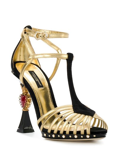 Dolce & Gabbana Bette sculpted heel sandals black | MODES Dolce & Gabbana Bette sculpted heel sandals black | MODES