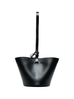 Women S Building Block Luxury Accessories Farfetch Black Leather Bucket Bag