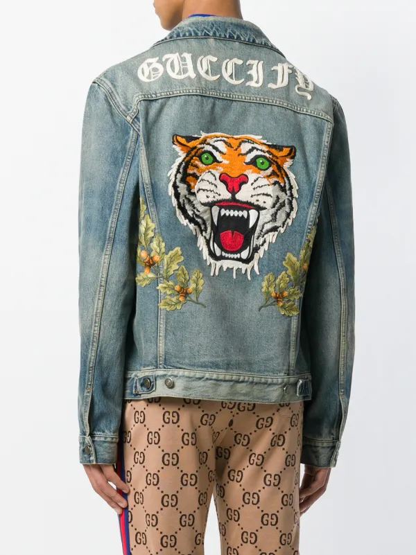 gucci tiger denim