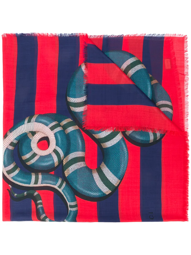 шарф в полоску 'Kingsnake' Gucci