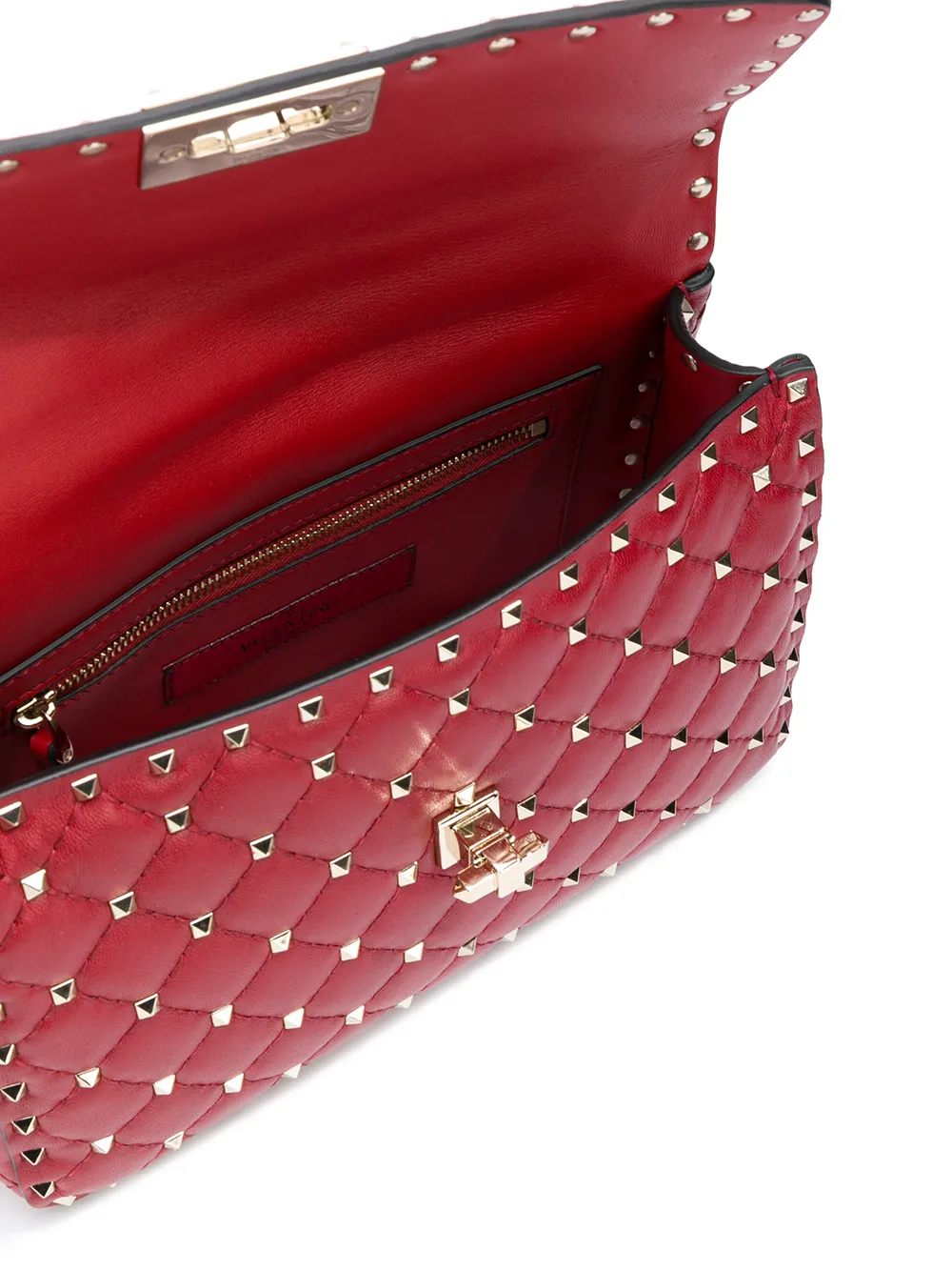 Valentino Garavani Medium Rockstud Spike nappa leren schoudertas Rood