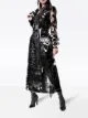 Balmain news print PVC trench coat