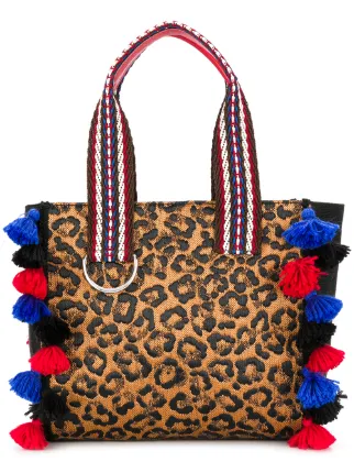Etro Tassel Detail Leopard Print Tote Bag 1 416 Online Ss18 Etro Tassel Detail Leopard Print Tote Bag