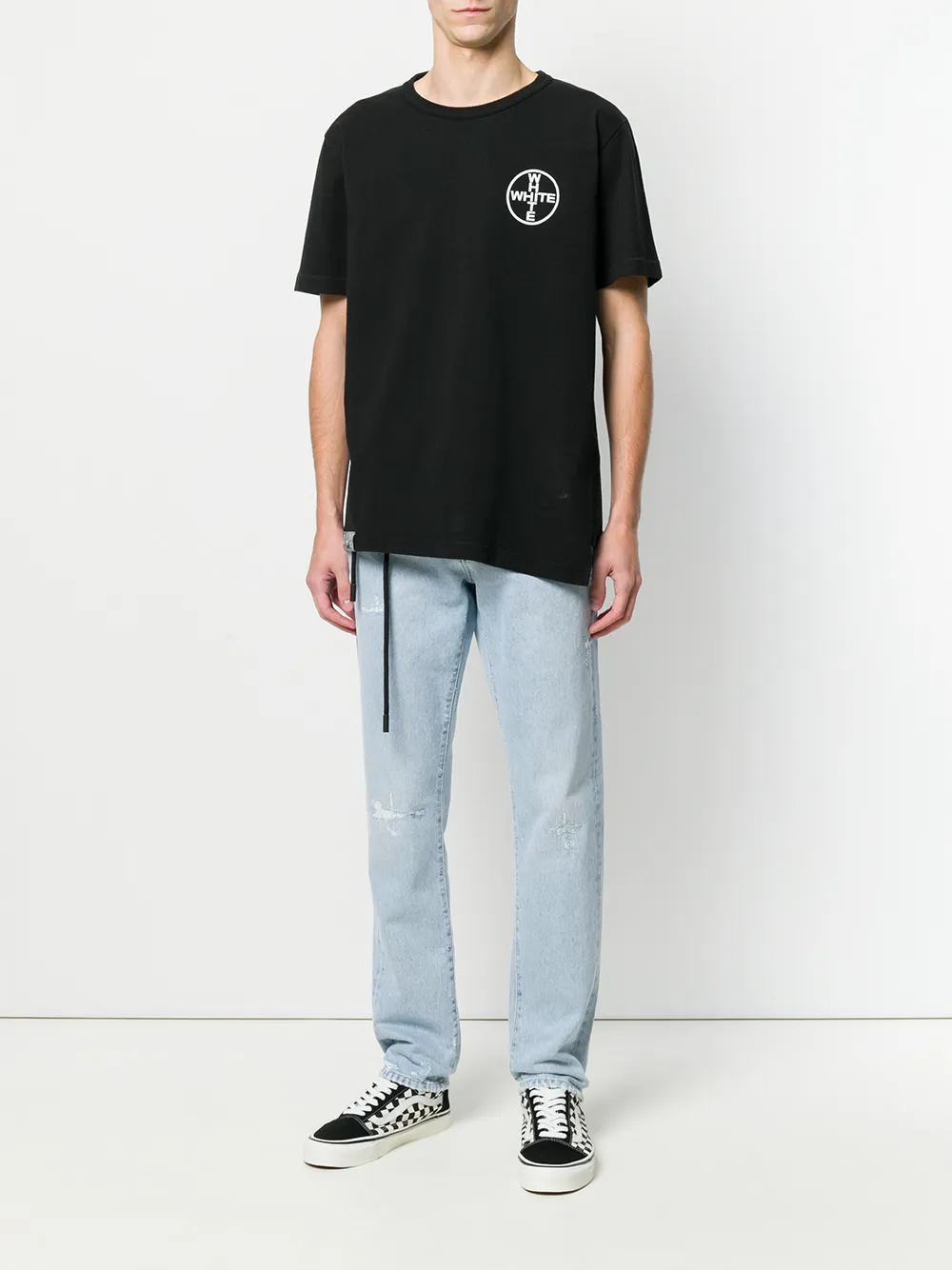 off white t shirt cross on back