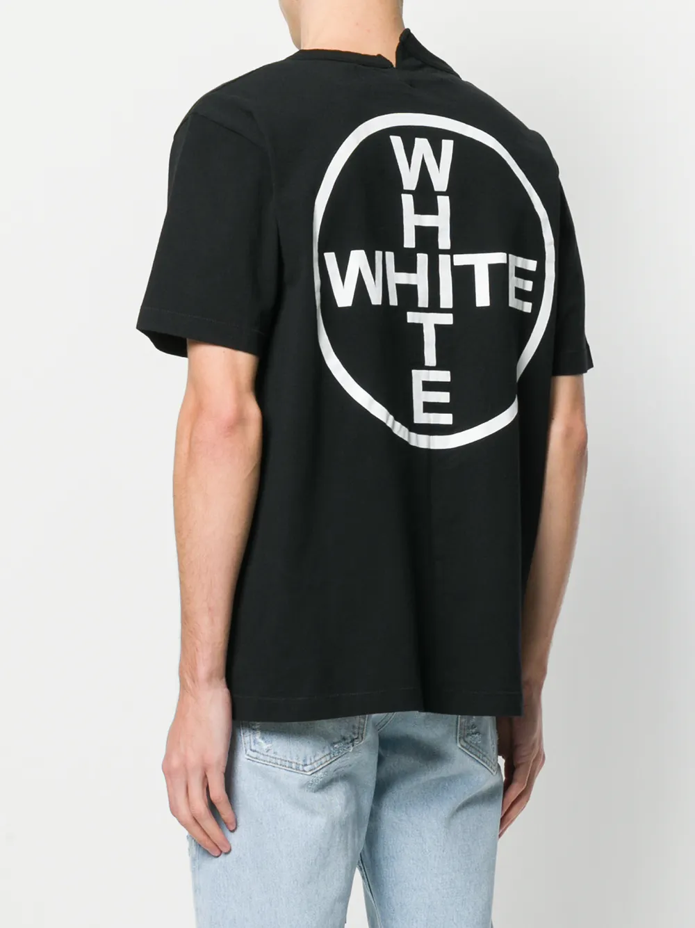 off white t shirt cross on back