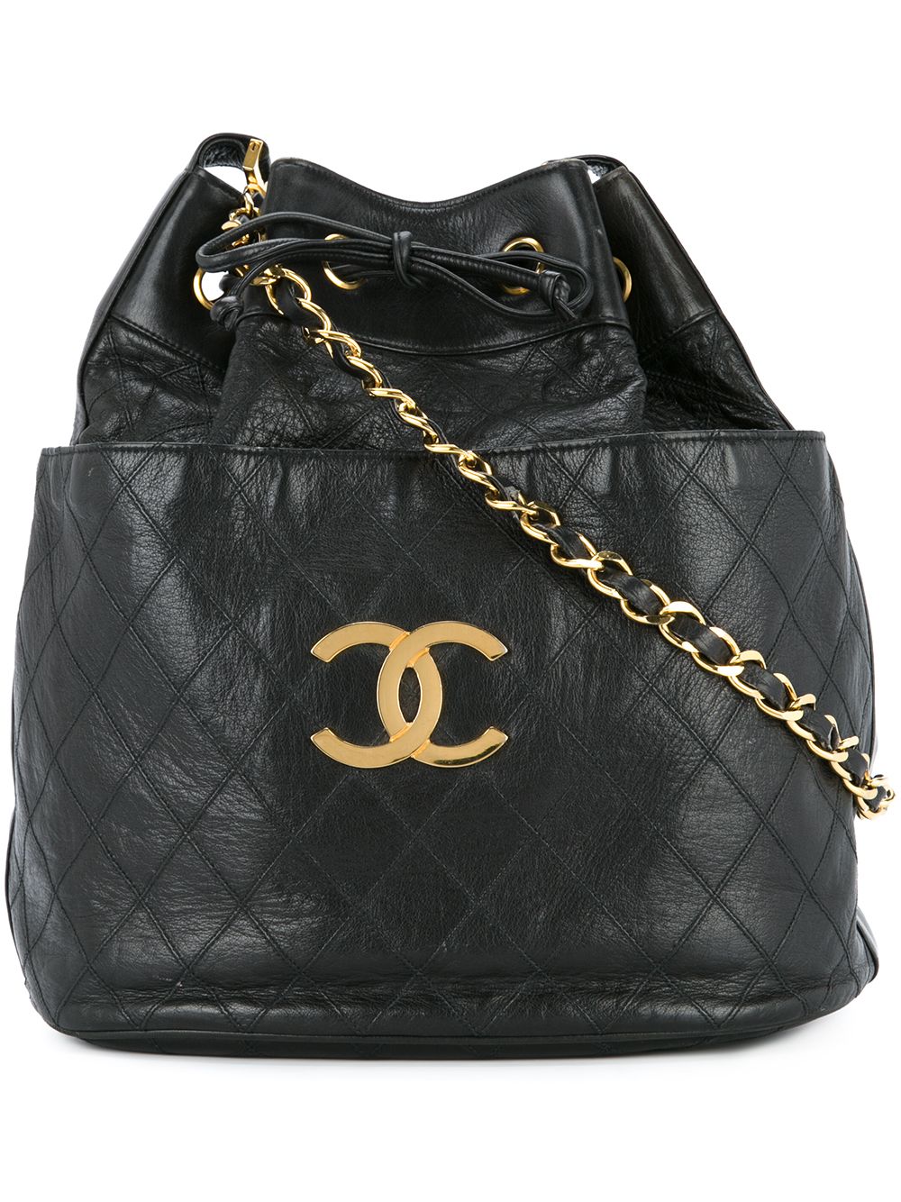 CHANEL Pre-Owned Drawstring Quilted Chain Shoulder Bag - Farfetch