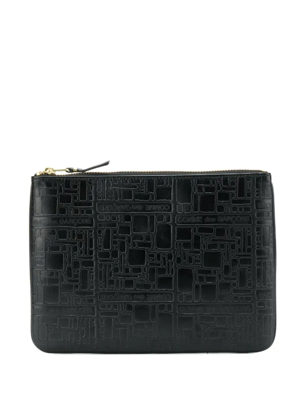 Comme Des Garçons Wallet Leather Clutch Bag Black