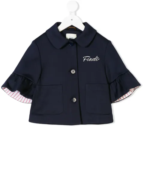 Fendi Kids logo embroidered jacket
