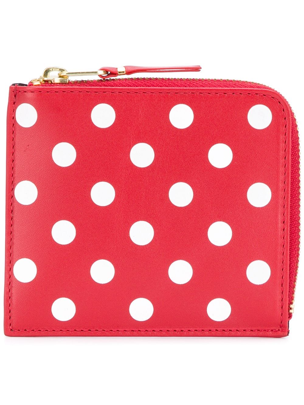 Comme Des Garçons Dots Printed Wallet In Red