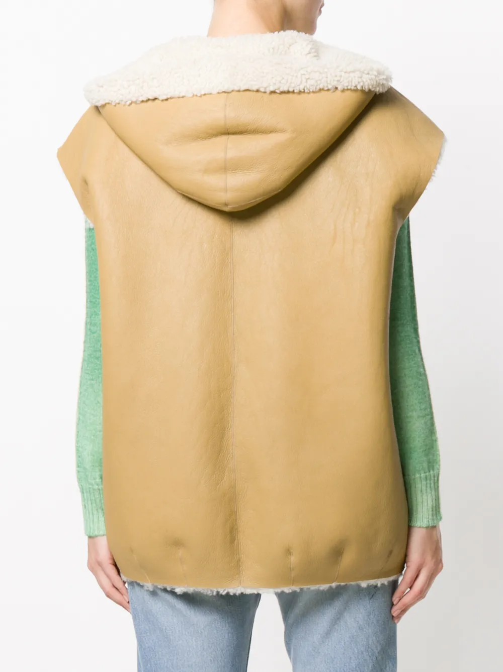 Michael Kors Collection zipped shearling gilet Beige